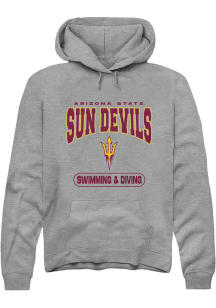 Rally Arizona State Sun Devils Mens Grey Swimming and Diving Long Sleeve Hoodie