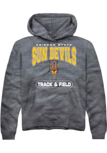 Rally Arizona State Sun Devils Mens Charcoal Track and Field Long Sleeve Hoodie