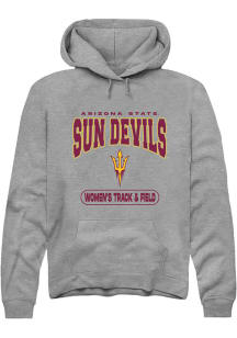 Rally Arizona State Sun Devils Mens Grey Womens Track and Field Long Sleeve Hoodie