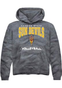 Rally Arizona State Sun Devils Mens Charcoal Volleyball Long Sleeve Hoodie