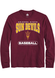 Rally Arizona State Sun Devils Maroon Baseball Long Sleeve T Shirt