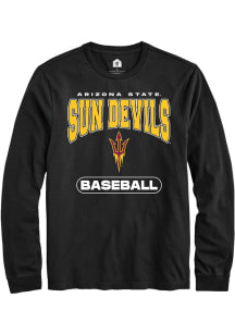 Rally Arizona State Sun Devils Black Baseball Long Sleeve T Shirt