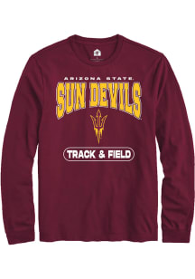 Rally Arizona State Sun Devils Maroon Track and Field Long Sleeve T Shirt