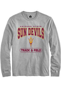 Rally Arizona State Sun Devils Grey Track and Field Long Sleeve T Shirt
