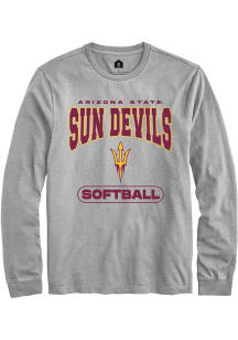 Rally Arizona State Sun Devils Grey Softball Long Sleeve T Shirt
