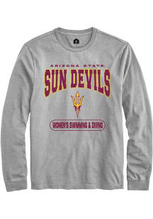 Rally Arizona State Sun Devils Grey Womens Swimming and Diving Long Sleeve T Shirt