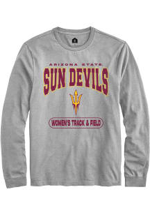 Rally Arizona State Sun Devils Grey Womens Track and Field Long Sleeve T Shirt