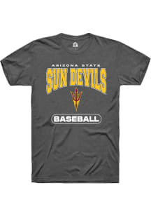 Rally Arizona State Sun Devils Charcoal Baseball Short Sleeve T Shirt