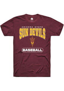 Rally Arizona State Sun Devils Maroon Baseball Short Sleeve T Shirt