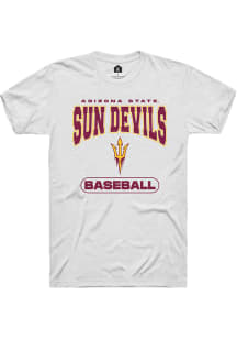 Rally Arizona State Sun Devils White Baseball Short Sleeve T Shirt