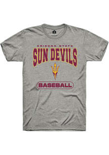 Rally Arizona State Sun Devils Grey Baseball Short Sleeve T Shirt