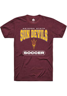 Rally Arizona State Sun Devils Maroon Soccer Short Sleeve T Shirt