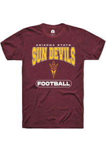 Rally Arizona State Sun Devils Maroon Football Short Sleeve T Shirt