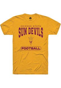 Rally Arizona State Sun Devils Gold Football Short Sleeve T Shirt