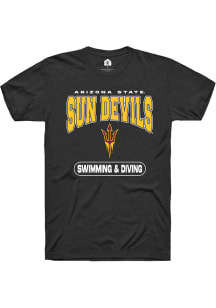 Rally Arizona State Sun Devils Black Swimming and Diving Short Sleeve T Shirt