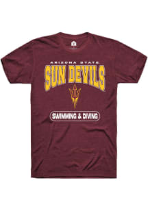 Rally Arizona State Sun Devils Maroon Swimming and Diving Short Sleeve T Shirt
