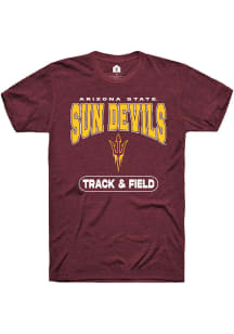 Rally Arizona State Sun Devils Maroon Track and Field Short Sleeve T Shirt