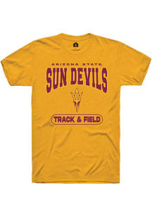 Rally Arizona State Sun Devils Gold Track and Field Short Sleeve T Shirt