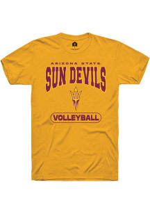 Rally Arizona State Sun Devils Gold Volleyball Short Sleeve T Shirt
