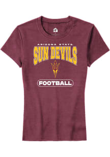 Rally Arizona State Sun Devils Womens Maroon Football Short Sleeve T-Shirt