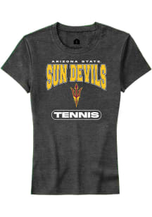 Rally Arizona State Sun Devils Womens Charcoal Tennis Short Sleeve T-Shirt