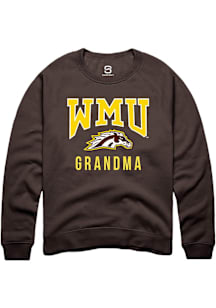 Summit Sportswear Western Michigan Broncos Mens Brown Grandma Long Sleeve Crew Sweatshirt