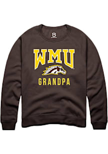 Summit Sportswear Western Michigan Broncos Mens Brown Grandpa Long Sleeve Crew Sweatshirt