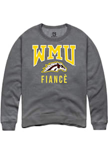 Summit Sportswear Western Michigan Broncos Mens Grey Fiancé Long Sleeve Crew Sweatshirt