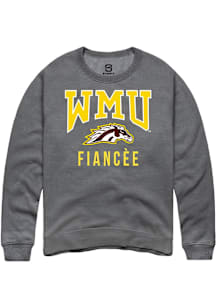 Summit Sportswear Western Michigan Broncos Mens Grey Fiancée Long Sleeve Crew Sweatshirt