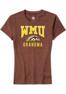 Rally Western Michigan Broncos Womens Brown Grandma Short Sleeve T-Shirt