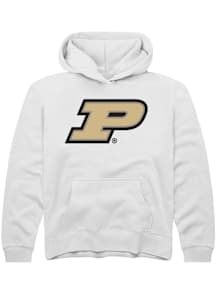 Rally Purdue Boilermakers Youth White Primary Logo Long Sleeve Hoodie
