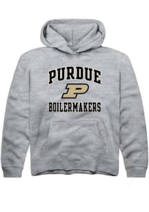 Youth Purdue Boilermakers Grey Rally No 1 Long Sleeve Hooded Sweatshirt