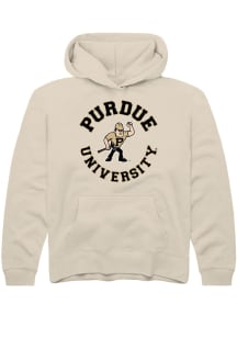 Youth Purdue Boilermakers Tan Rally Circle Long Sleeve Hooded Sweatshirt