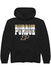 Youth Purdue Boilermakers Black Rally Repeat Long Sleeve Hooded Sweatshirt