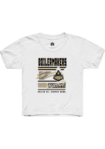 Rally Purdue Boilermakers Youth White Retro Short Sleeve T-Shirt