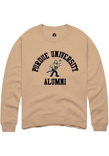 Mens Purdue Boilermakers Tan Rally Alumni Arch Crew Sweatshirt