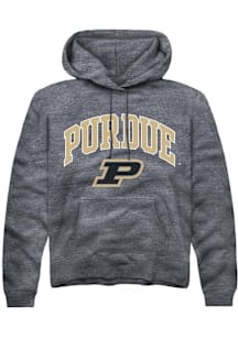 Rally Purdue Boilermakers Mens Charcoal Primary Logo Long Sleeve Hoodie