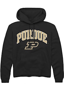 Rally Purdue Boilermakers Mens Black Primary Logo Long Sleeve Hoodie