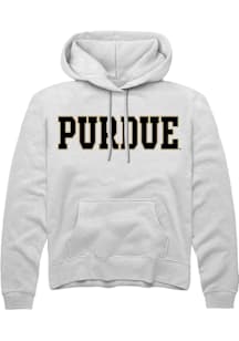 Rally Purdue Boilermakers Mens White Straight Block Long Sleeve Hoodie
