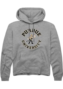 Rally Purdue Boilermakers Mens Grey Circle Long Sleeve Hoodie
