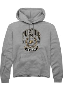 Rally Purdue Boilermakers Mens Grey Alumni Wreath Long Sleeve Hoodie