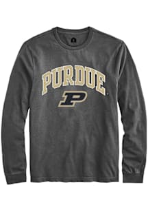 Rally Purdue Boilermakers Charcoal Arch Logo Long Sleeve T Shirt