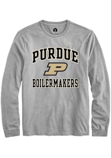 Rally Purdue Boilermakers Grey No 1 Long Sleeve T Shirt