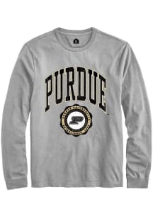 Mens Purdue Boilermakers Grey Rally Arch Seal Tee