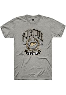 Rally Purdue Boilermakers Grey Alumni Wreath Short Sleeve T Shirt