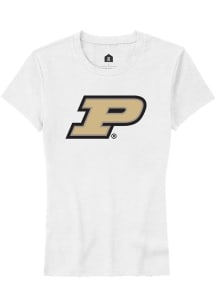 Purdue Boilermakers White Rally Primary Logo Short Sleeve T-Shirt