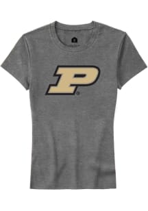 Purdue Boilermakers Grey Rally Primary Logo Short Sleeve T-Shirt