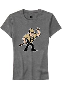 Purdue Boilermakers Grey Rally Alt Logo Short Sleeve T-Shirt