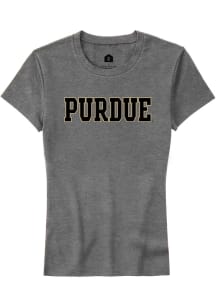 Purdue Boilermakers Grey Rally Straight Block Short Sleeve T-Shirt