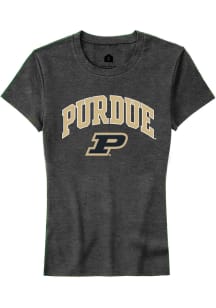 Purdue Boilermakers Charcoal Rally Arch Logo Short Sleeve T-Shirt